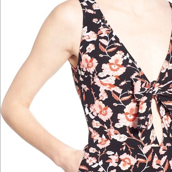 MINKPINK crafty critters floral tie front jumpsuit - Picture 5 of 6